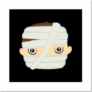 Face of the Cute Mummy Design for Halloween Posters and Art